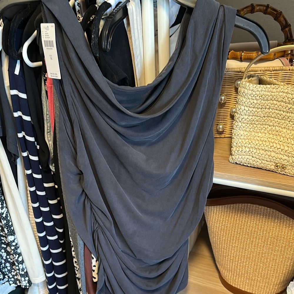 Pilcro Charcoal Drape Tank Top
